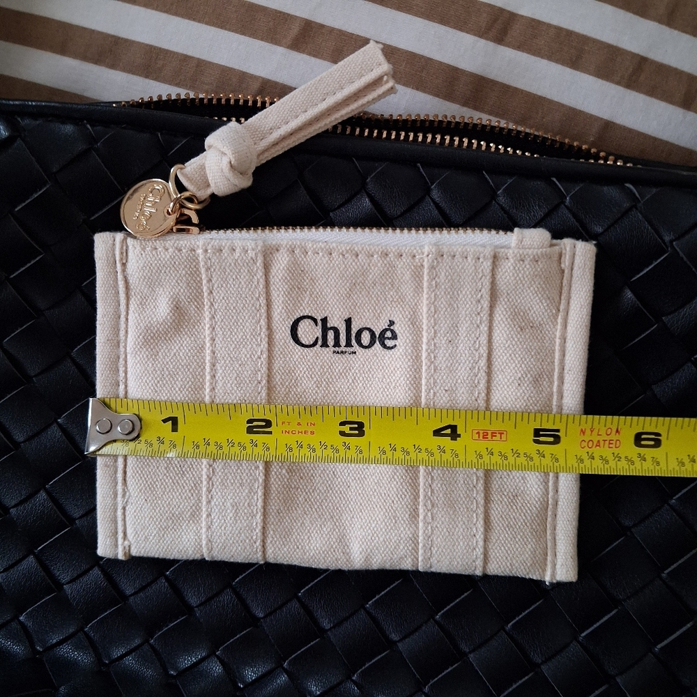 Black Woven Faux Leather Shoulder Bag & Chloe Coin/Card Pouch Set - Picture 11 of 12